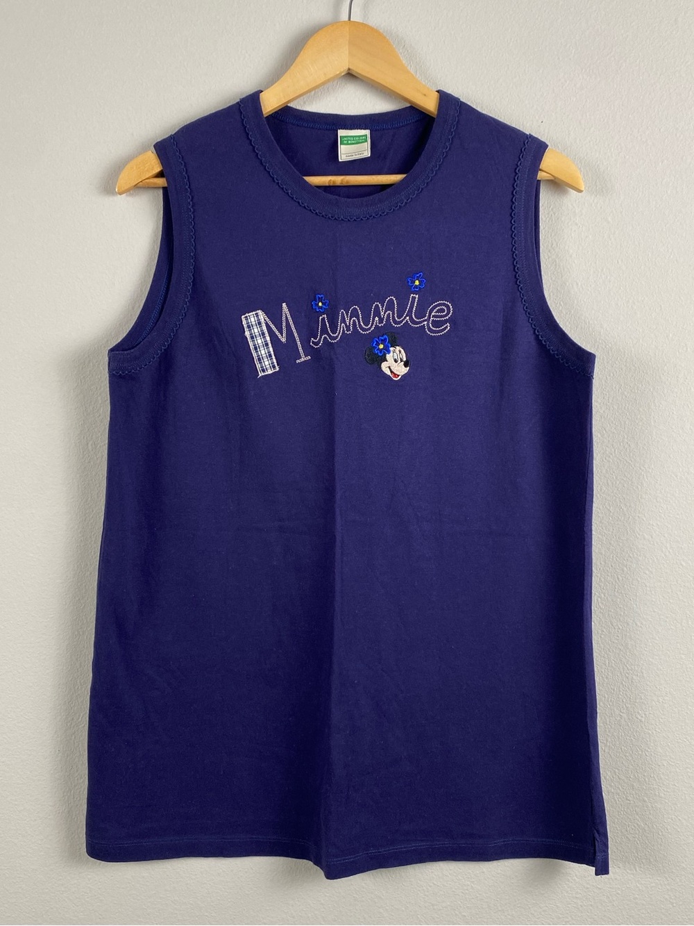 United Colors Of Benetton x Disney Vintage Minnie Embroidered Tank Top | Navy